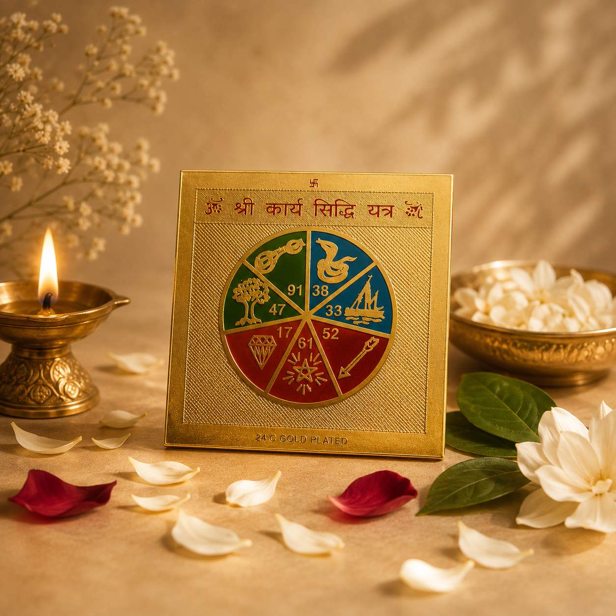 DIVINE GLOW Shri Sarva Karya Siddhi Yantra Wallet | A Sacred Companion for Your Dreams, Goals & New Beginnings | Divine Blessings for Success, Prosperity & Positive Progress.
