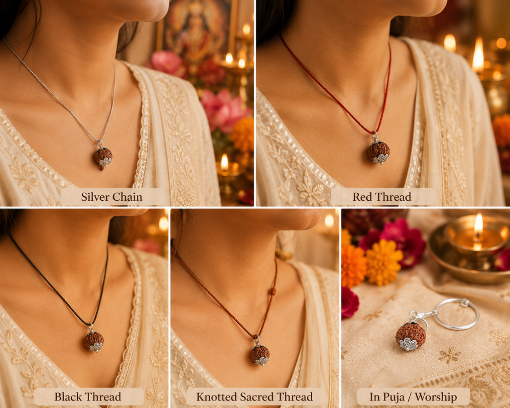 Divine Glow 7 Mukhi Rudraksh – Ma Laxmi’s Divine Blessings for Protection During Shani Sade Sati