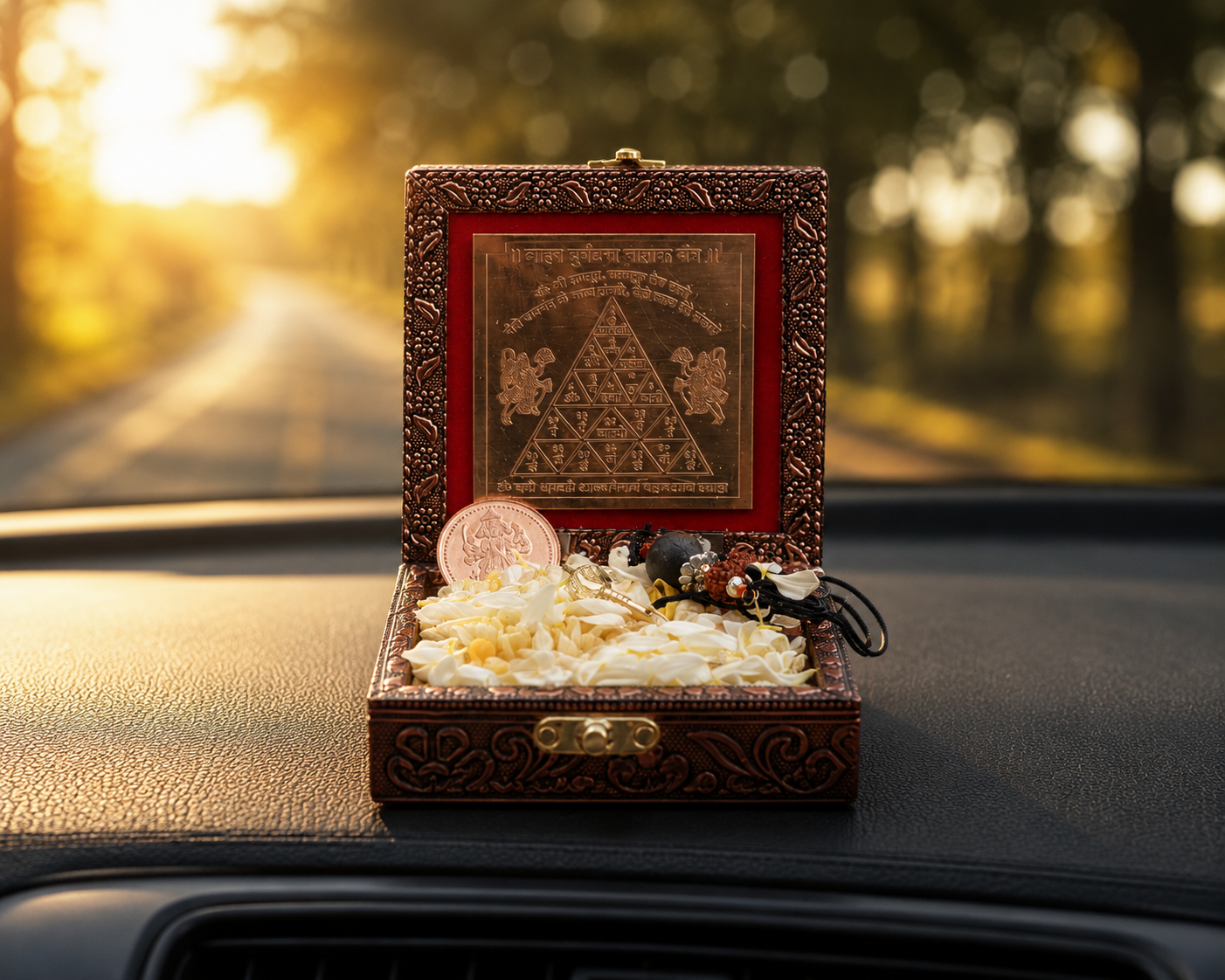 DIVINE GLOW Hanuman Ji Vaahan Suraksha Combo | Hanuman Ji's Divine Protection for Car, Bike & All Vehicles.