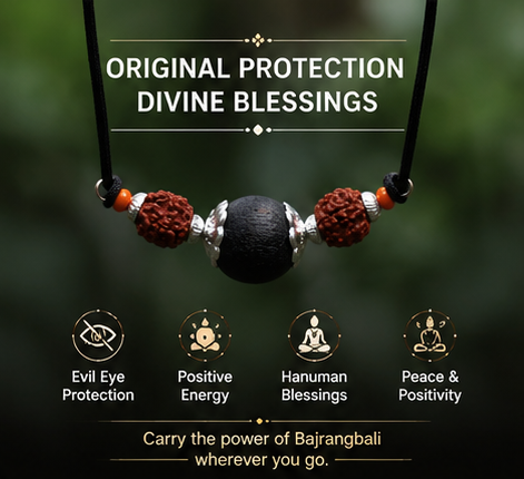 DIVINE GLOW Divya Nazar Battu Kavach, Rudraksha Beads, Evil Eye Protection, Positive Energy and Vastu Protection, for Home, Office and Personal Use