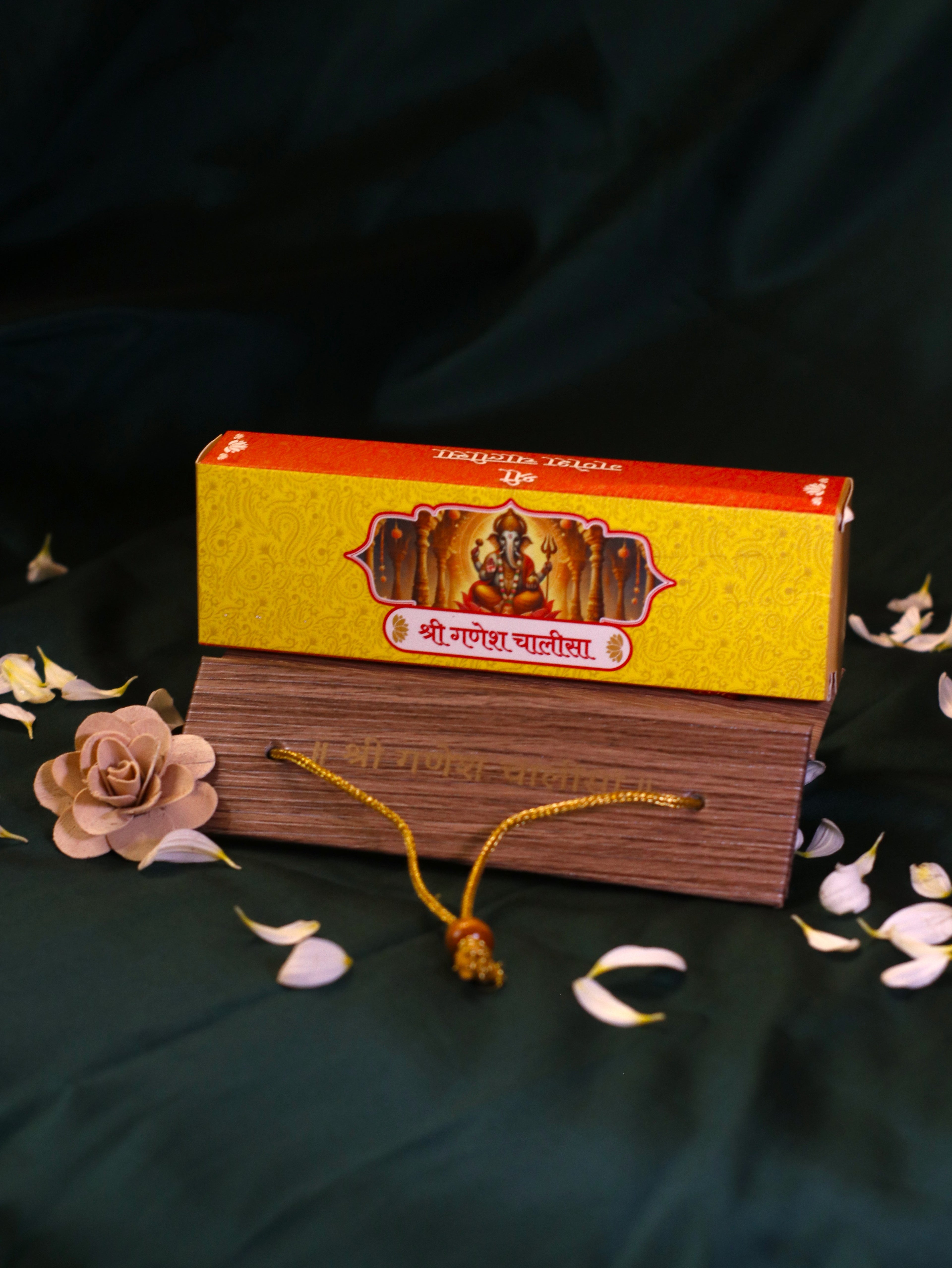 🪔 Shri Ganesh Chalisa – Handcrafted Palm Leaf Edition