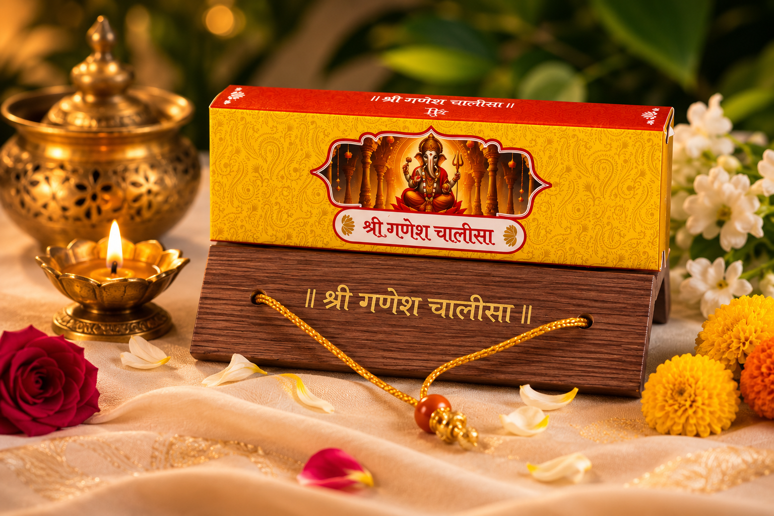 Divine Glow Shri Ganesh Chalisa – Seek Pratham Pujya Ganpati Bappa’s Blessings for New Beginnings, Success & Thoughtful Gifting